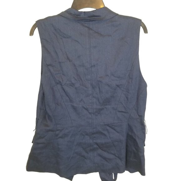 White House Black Market Womens 10 Blue Linen Blen - Picture 8 of 8